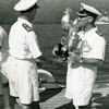HMS Phoebe presented with the Cock of the Fleet, Marmarice, Turkey in July 1950. Photo very kindly submitted by Melinda Cole