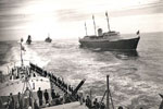 The Queen reviewing the Home Fleet in Cromarty Firth, Ma7 27, 1957 27/5/57. The photo was taken from HMS Gambia and kindly supplied by Bob Jackson.