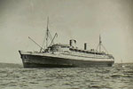 SS Nieuw Amsterdam in Sydney Harbour, New South Wales, Australia in May 1941. The ship would shortly be taking thousands of troops to Malaya. Australian War Memorial 007059