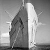 SS Queen Mary in her grey/white war paint at Greenock on August 28, 1944. Photo: R. G. G. Coote. Imperial War Museums A 25912