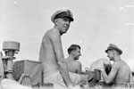 Captain R. G. Onslow, DSO, RN, on the bridge of HMS Quilliam. Captain Onslow led the attack force against Sabang. Operation Crimson, July 25, 1944. Photo: Lt. C. Trusler. Imperial War Museums A 25116