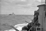 The American carrier USS Wasp as seen from HMS Edinburgh. The task force was under the command of Rear Admiral R. G. Griffen. April 3-4, 1942. Photo: Lt. R. G. G. Coote. Imperial War Museum A 9235