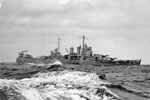 The American Flagship, the cruiser USS Wichita. The task force was under the command of Rear Admiral R. G. Griffen. April 3-4, 1942. Photo: Lt. R. G. G. Coote. Imperial War Museum A 9238