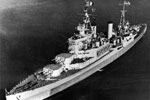 HMCS Uganda in November 1944 enroute to the UK and thence to the British Pacific Fleet