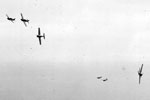 Grumman F4F Wildcats from HMS Illustrious, December 1942. The Wildcats were also called Martlets in British service. Photo: Lt. D. C. Oulds. Imperial War Museums A 15133