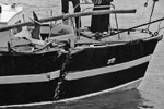 HMS Forth's motorboat after a collision with a launch. HMS Forth was a submarine depot ship. Thanks to Steven McAllister for identifying which ship this motorboat belonged to. Photo from my dad's albums.