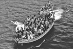 Chucking up party, Fleet Ships Regatta, Marmarice, Turkey, July 1950. Photo from my dad's albums.