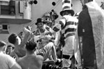 Crossing the Line ceremony on HMS Warrior, 1954. Photo from dad's photo albums