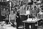 HMS Gambia Seamen's Mess, Christmas Day at Port Said, Egypt in 1952. Photo from my dad's albums.