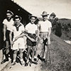 'A golfing we will go!' Diyatalawa Rest Camp, Ceylon (Sri Lanka), September, 1955. These must have been experienced golfers, many sailors went around the course with just one club! Image from Amanda Dalton, John Aire's daughter