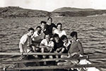 Rowing regatta. John Aire is in the second row from the back on the righthand side. Image from Amanda Dalton, John Aire's daughter