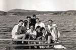 Rowing regatta. John Aire is in the second row from the back on the righthand side. Image from Amanda Dalton, John Aire's daughter