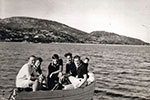 Rowing regatta. John Aire front, right. Image from Amanda Dalton, John Aire's daughter