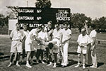 'Beheading the menace!' After cricket fun! Trincomalee, January 1956. Image from Amanda Dalton, John Aire's daughter