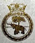 HMS Gambia's crest on Stabley's photo album