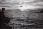 The sun sets on Mount Fujiyama and the Japanese Empire. This photo was taken by Stuart Clausen and appears in his book "Towards Victory". From original site, NMRNZN - AAI0021