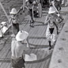 The Royal Marines band on HMS Gambia in 1958. Crossing the Line ceremony. Photo kindly supplied by Bill Hartland