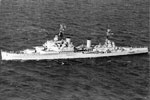 HMS Gambia, date unknown but after 1946 as the 'X' turret has already been removed. Photo: Clausuchronia