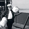 Ian Langford with kit-bag and hammock. Photo provided by Michael Hutton