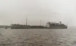 Unknown ship. Perhaps an RFA tanker?