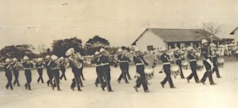 Royal Marines display, Trincomalee, Ceylon, February 3, 1956