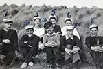 Bill Sterritt (front, second from the right) during training
